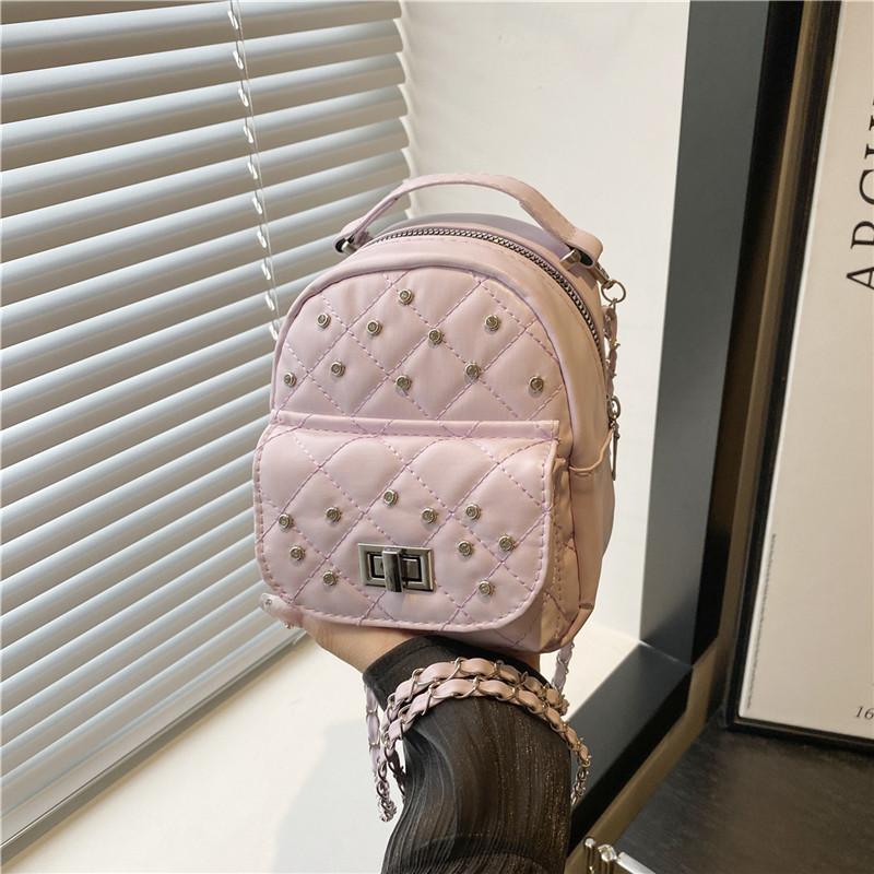Premium Sense Niche Diamond Backpack Bag Women 2025 New Fashion Versatile Double Shoulder Bag Single Shoulder Travel Bag Tide
