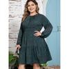 Spring and Autumn Women's Dress Plus Size Printed Long Sleeve Dresses