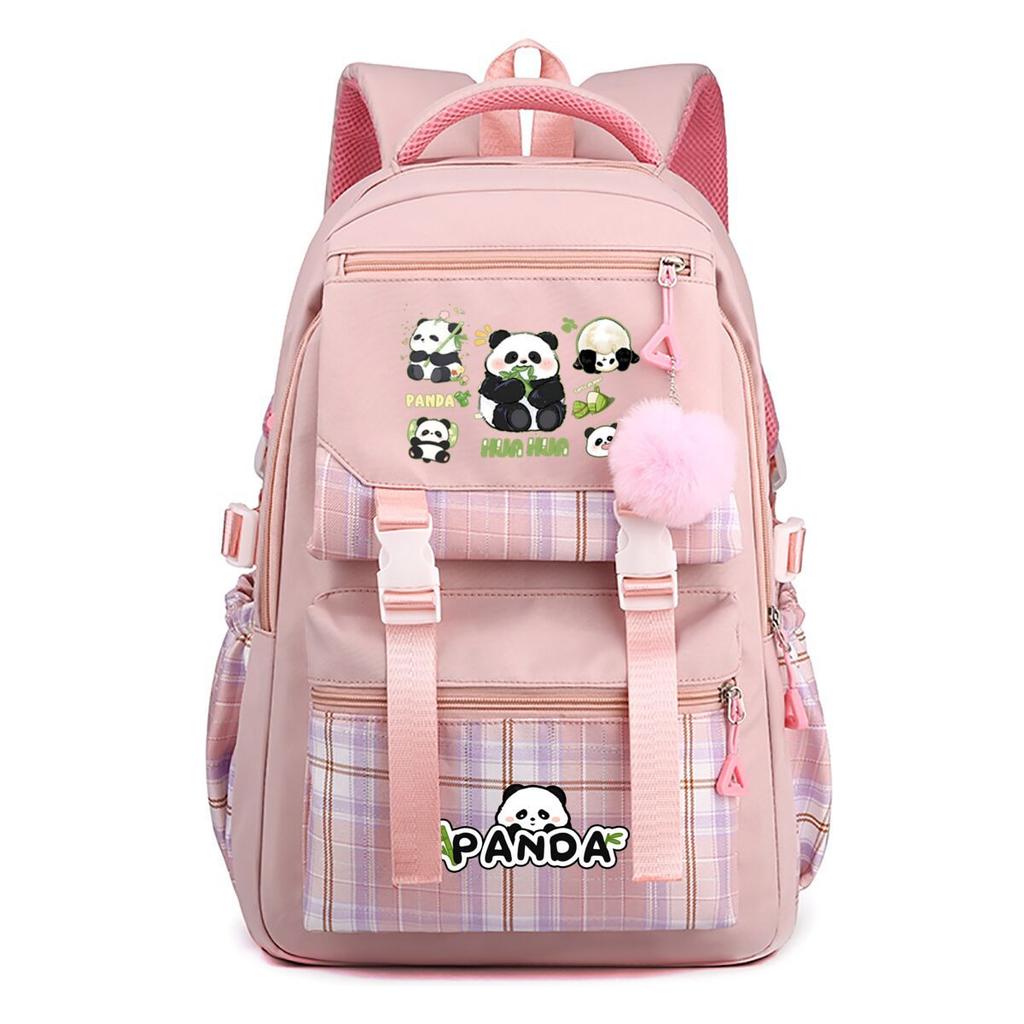 Panda Huahua schoolbag cute high-value junior high school students grades 3-6 cross-border large-capacity burden reduction backpack