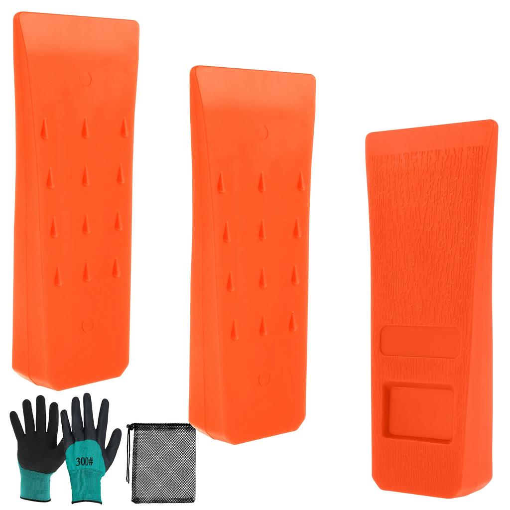 3Pcs Felling Wedges Plastic Chainsaw Wedges Spiked Wear Resistant Tree Cutting Wedges Logging Supplies Safety Woodcutting Tool