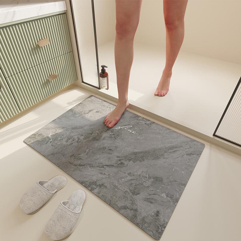 Minimalist Quick-Dry Absorbent Diatomaceous Earth Bathroom Floor Mat - Non-Slip, Wear-Resistant Foot Pad for Toilet Entrance
