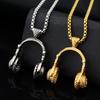 Retro Music Headphone Pendant Necklace Punk Hip Hop Rock Men and Women Personality Necklace Party