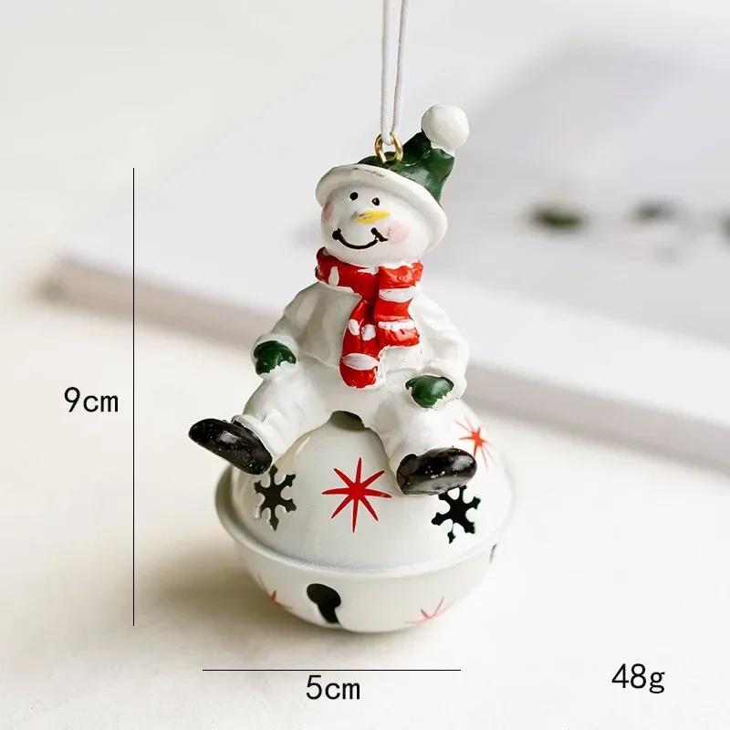 New Christmas New Product Iron Art Christmas Bell Old Man Snowman Elk Bell Pendant Christmas Tree Decor Christmases Decoration