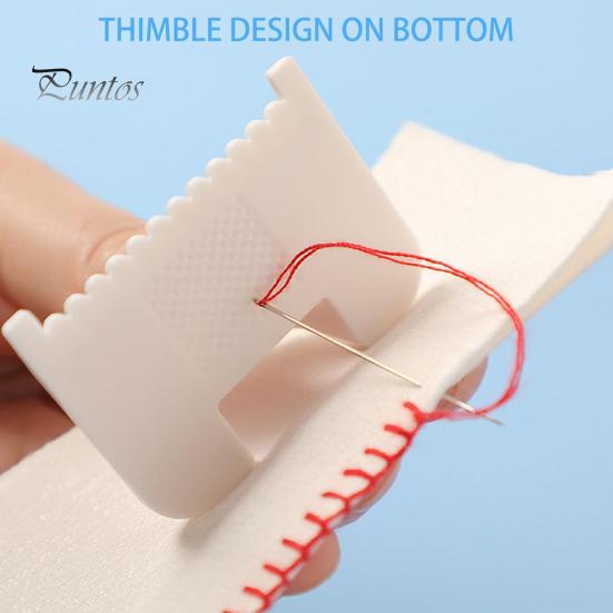 3 Pcs Thumb Sewing Template Hand Sewing Seam Guide Finger Overlock Ruler with Scale Quilting Tool for Equal Stitches DIY Embroidery Leather Crafts