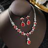 Elegant Wedding Jewelry Set: Light Luxury Gem Necklace & Earrings