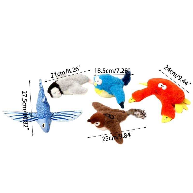 Electric Moving Cats Kickers Teaser Toy Realistic Plush Animal Interactive Toy X3UC