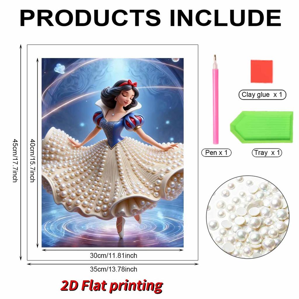 Disney Pearl Painting Snow White Art Set Handmade Pearl Artwork for Wall Decoration  A Beautiful Gift for Home or Office Environments