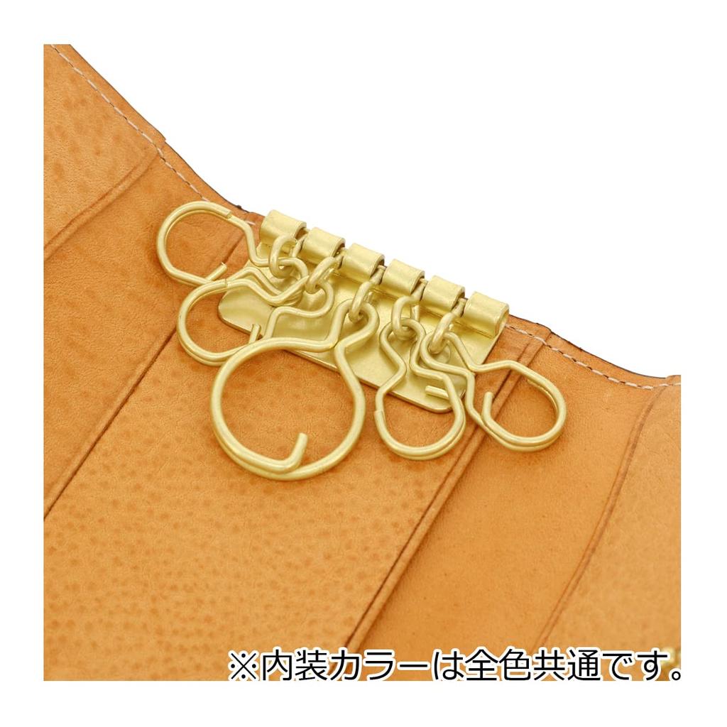 Key Case 5 Rows Genuine Leather Italian Leather 734603 Ternary Key Ring Cowhide Black [Takeokikuchi] Men's [01]