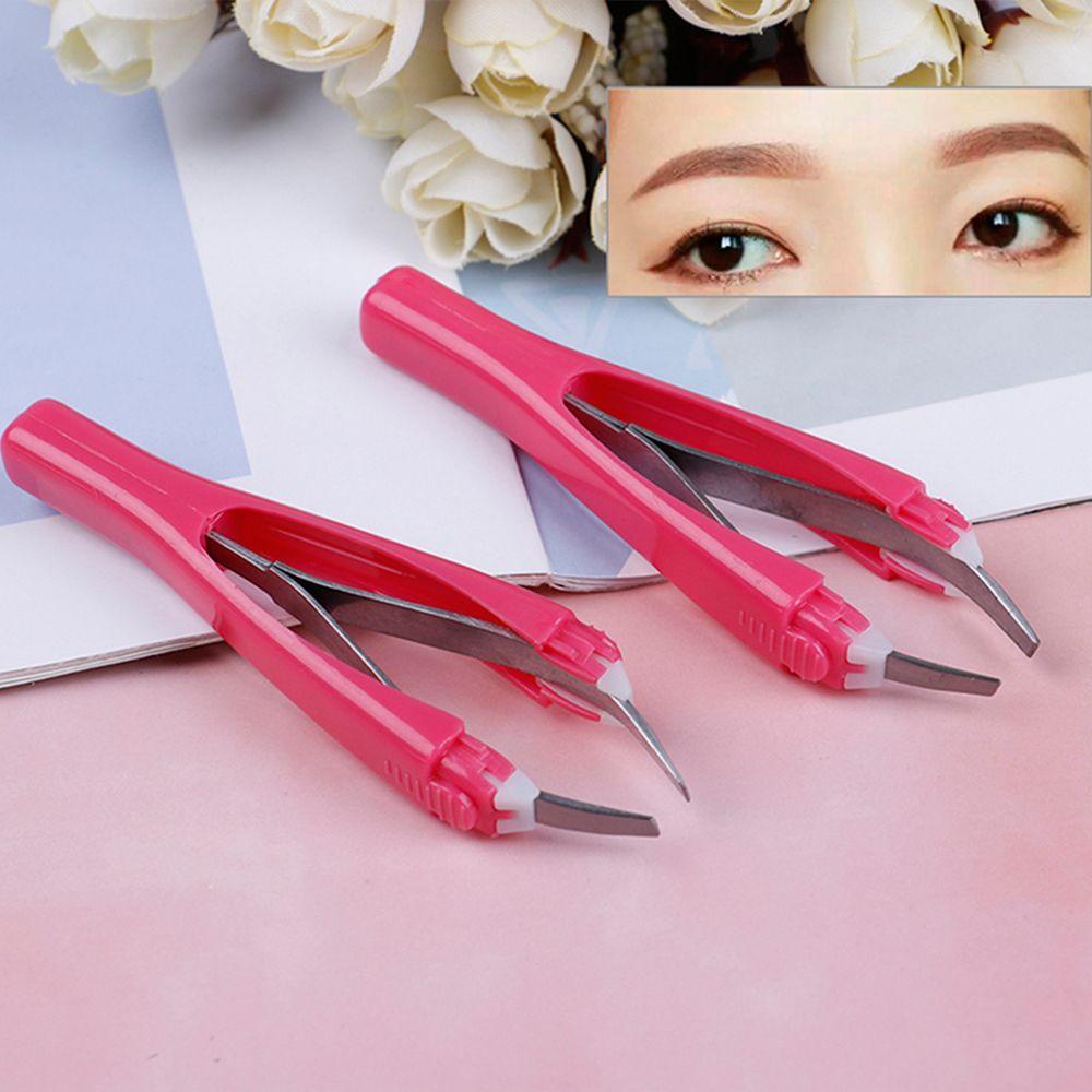 Slant Tip Blackhead Removal Automatic Eyebrow Tweezer Eyebrow Pinch Makeup Tool Clip Clamps