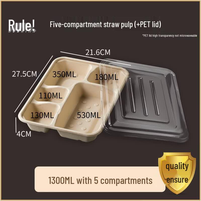 Eco-Friendly Disposable 4-Compartment Food Container