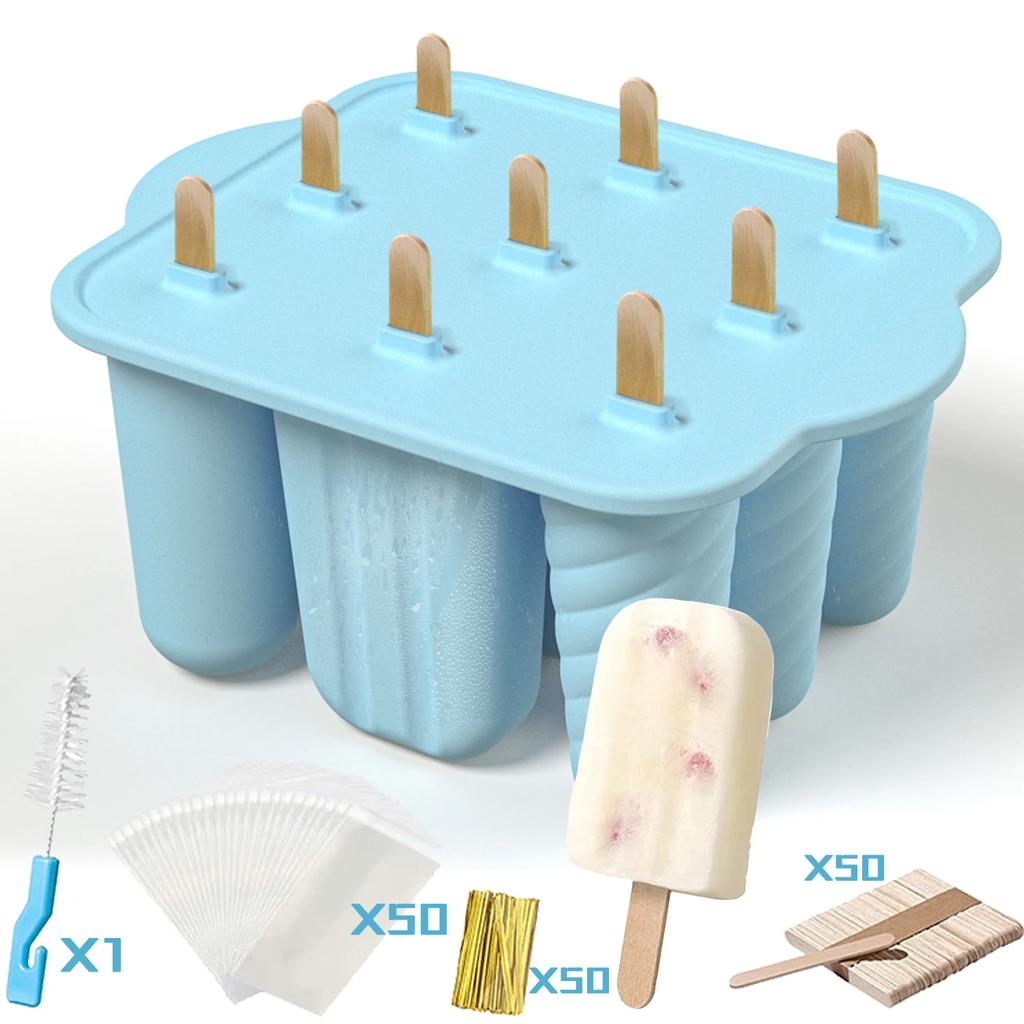Reusable Silicone Popsicle Molds with Sticks Summer Ice Cream Maker Kit DIY Frozen Treats for Kids Kitchen Baking Tools