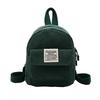 Schoolbag Korean Mini Backpack Cute Commuter Small Cosmetic Bag Strip Flannel Student Casual Solid Color Simple Backpack Schoolbag