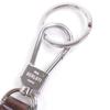 Great BERLUTI Full Scrit Calligraphy Shoehorn Keyring Silver brown leather Used