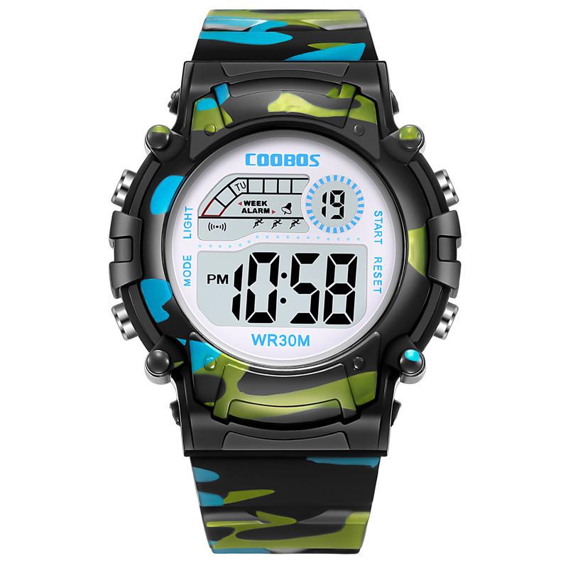 

Children Digital Watch With Night Light Waterproof Sport Silicone Band For Active Kids чорний