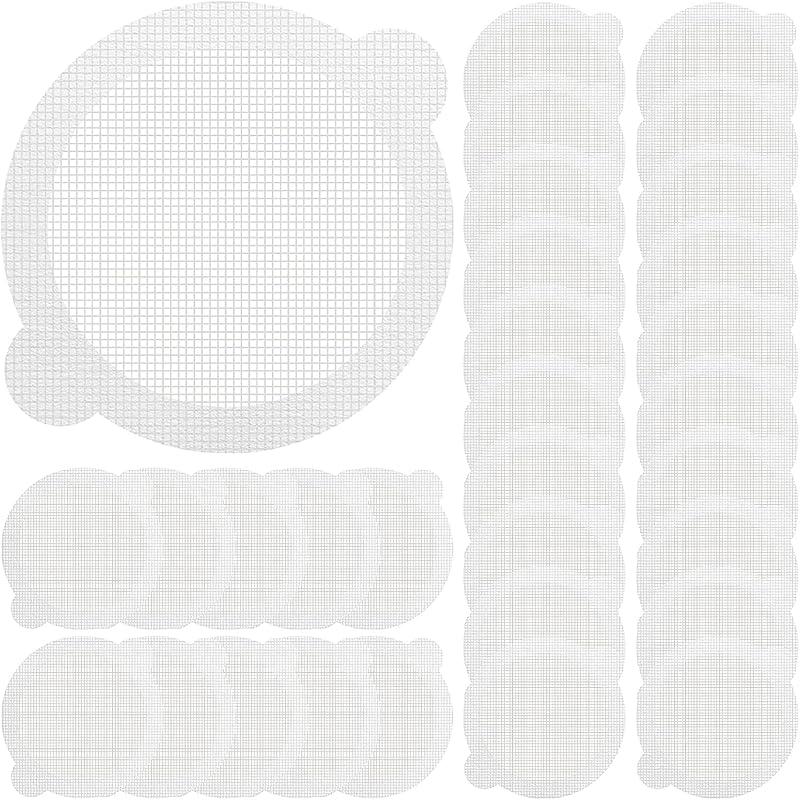 Disposable Hair Catcher Shower Drain Floor Sink Strainer Filter Mesh with Stickers for Bathroom and Kitchen 30 Pack Square White, DL005 Square-30Pack