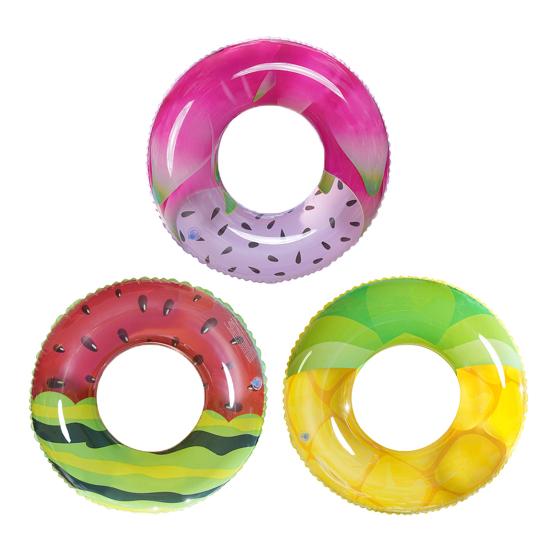 Summer Fruit Print Swim Ring Kids Adults Inflatable Leakproof Thickened PVC Swimming Ring Outdoor Pool Beach Party Float Tube