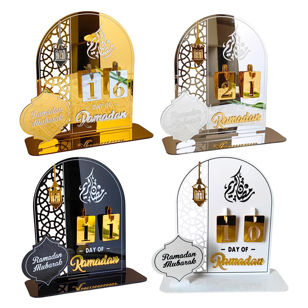 Acrylic Ramadan Advent Calendar Gift for Kids Ramadan Decorations Eid Mubarak Countdown Calendar for Home Decor