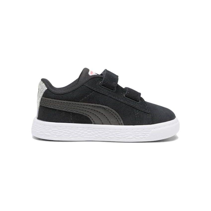 Puma Suede Comfortable Abrasion Resistant Breathable Low Top Kids' Skateboarding Shoes Black White 392541-02