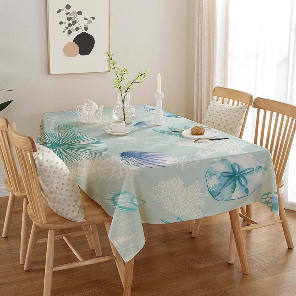 Ocean Series Polyester Tablecloth: European Style Dining & Festival Decor for Home and Hotel.