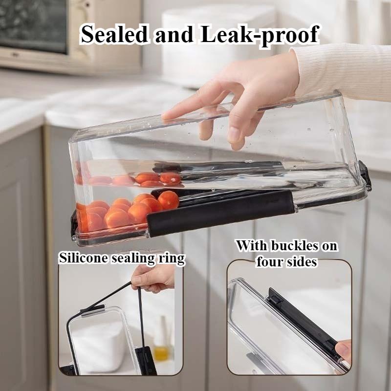 Transparent Refrigerator Food Vegetable Fruit Storage Box Clear Sealed Noodles Storage Container Home Kitchen Fresh Keeping Box