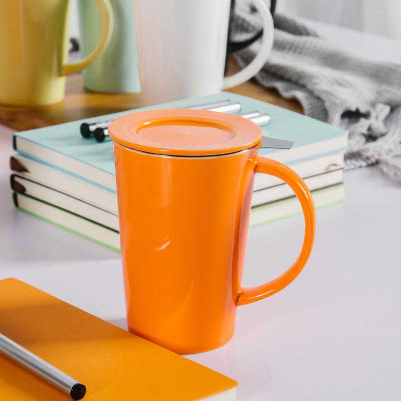 Coffret Cadeau Fête de la Mi-Automne Fête des Enseignants, Tasse en Céramique Tasse à Eau avec Filtre Boîte Cadeau Sac