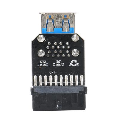 19PIN auf 2-Port USB 3.0 Adapter Konverter Schwarz ABS Computerzubehör