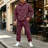 Men's Color Hoodie Set - Casual Two-Piece Track Suit for Sports and Daily Wear