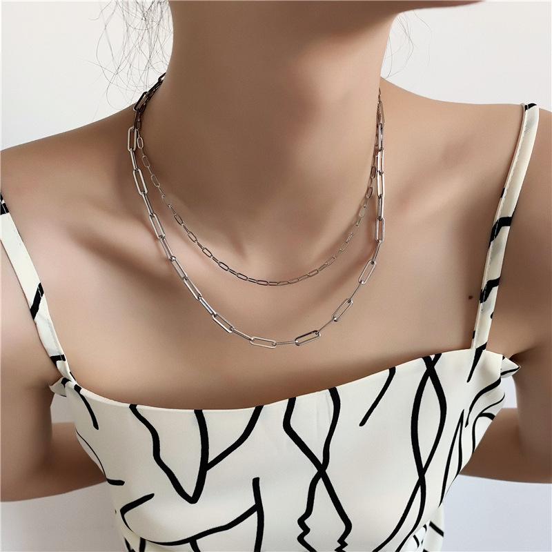 18K Gold-Plated Titanium Steel Necklace - Thick Chain Clavicle Design Inspired by Japan, Korea, Europe, and America