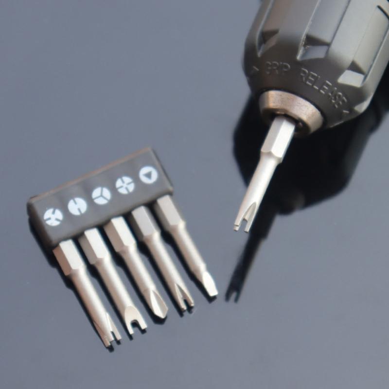 5Pieces Special-shaped Screwdriver Set 50mm U-shaped Y-Type Triangle Inner Cross Three-points Screwdriver Bit Tool