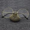 Round Frame Eyeglasses Simple Vintage Metal Frame Clear Lens Glasses Eyewear Oversized Circle Eye Glasses All Match for Students