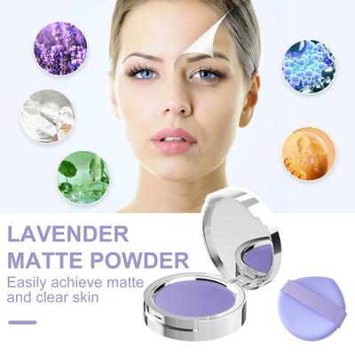 10 G Lavender Matte Powder Oil Control Φυσικό μακράς διαρκείας ελαφρύ, ελαφρύ γυναικείο μακιγιάζ προσώπου Conceal, συμπιεσμένη πούδρα ρύθμισης