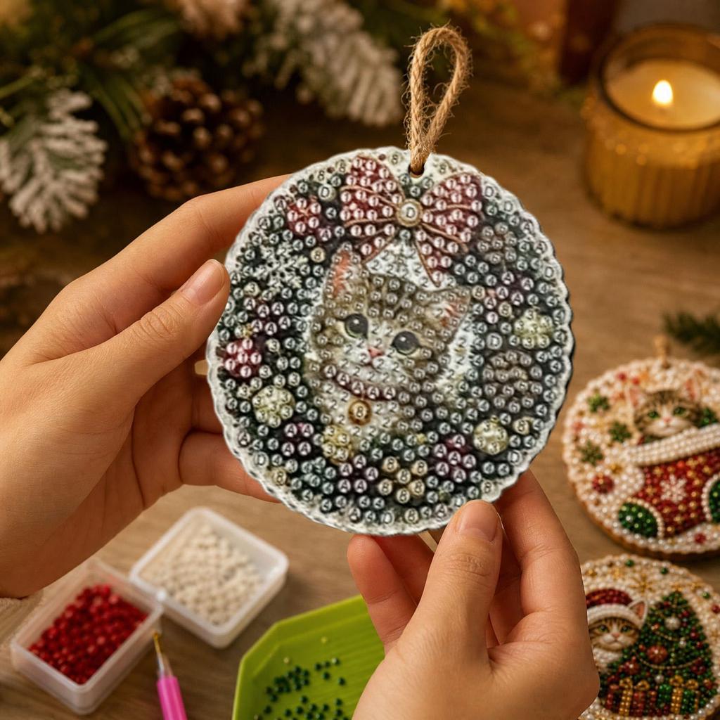 6 Pack Christmas Wooden Ornaments for Holiday DIY