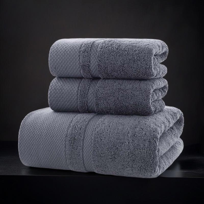 Pure Cotton Class A Soft Absorbent Embroidered Bath Towel - Luxurious, Thickened for Adults
