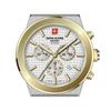 Swiss Alpine Military Pioneer Chronograph Two Tone Stainless Steel Silver Dial Quartz 7048.9142 100M Men's Watch