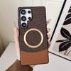 Patchwork Leather Magnetic Phone Case For Samsung Galaxy S25 Ultra S25 Plus For Magsafe Wireless Charging Hybrid PC Cover