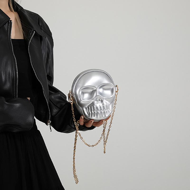 Y2K Casual Shoulder Bag Halloween Funny Lovely Devil Ghost Bag Ladies Bags Leather Zip Purse PU Handbags Women Crossbody Bags CLE