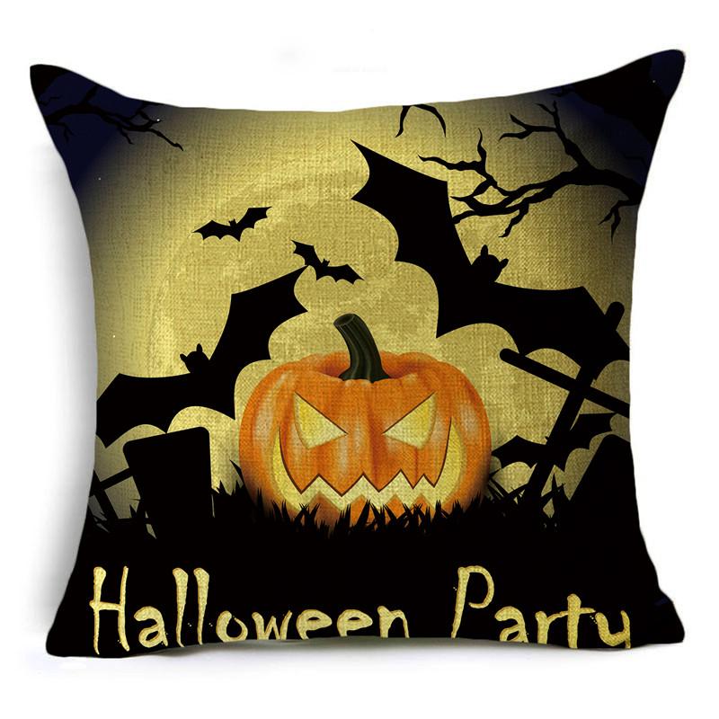 Halloween Pillowcase for Home Decorations Car Cushion Covers 40cm/45cm and 50cm Linen