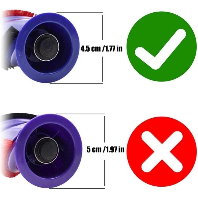 Roller Brush Roll Bar Accessories Set for Dyson V6 Cordless Vacuum Cleaner Spare Parts, Compared To Part 966821-01, 966084-01, (4 Prong Brush Roller