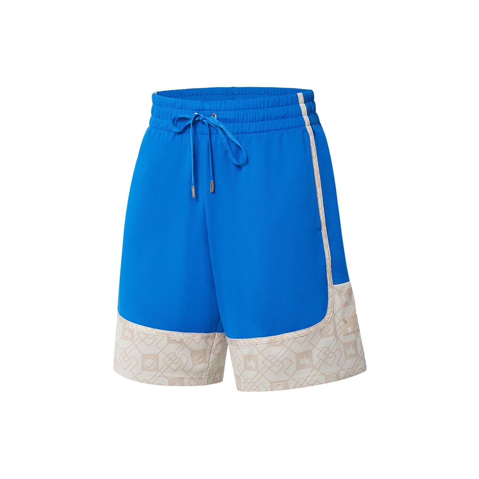 Li Ning BADFIVE Basketball Shorts Men s Light Blue Moderate Straight Fit Pants AAPS261-1 M
