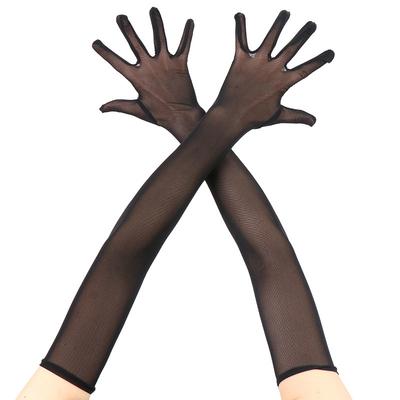 Casual Thin Mesh Lace Gloves Women S Black Silk Sexy Breathable Sunscreen