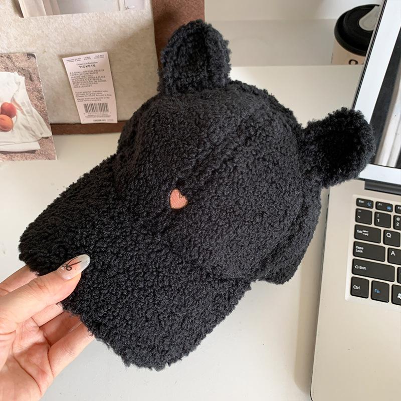 1pc Women'S Cute Rabbit Ears Plush Baseball Cap,Warm Casual Bonnets Women Suitable for Winter Outdoor Daily Wear Party