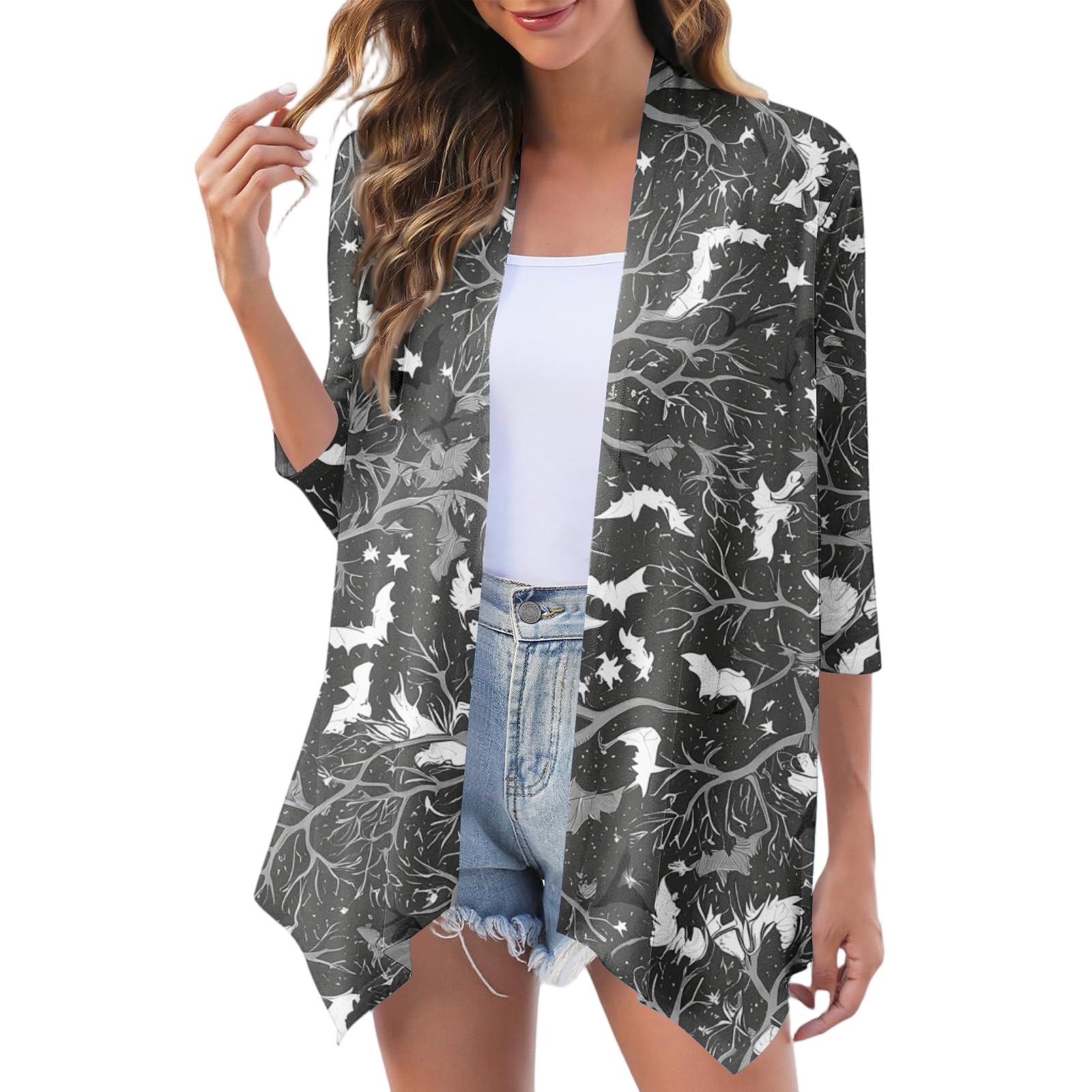 

Женский модный повседневный уютный кардиган-жакет на Хэллоуин L чёрный