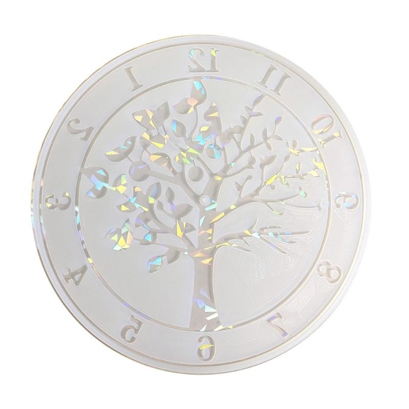 

Holographic tree Clock Silicone Mold Resin Clock Ornament Mold DIY tree Clock Silicone Molds Home Decors чистый