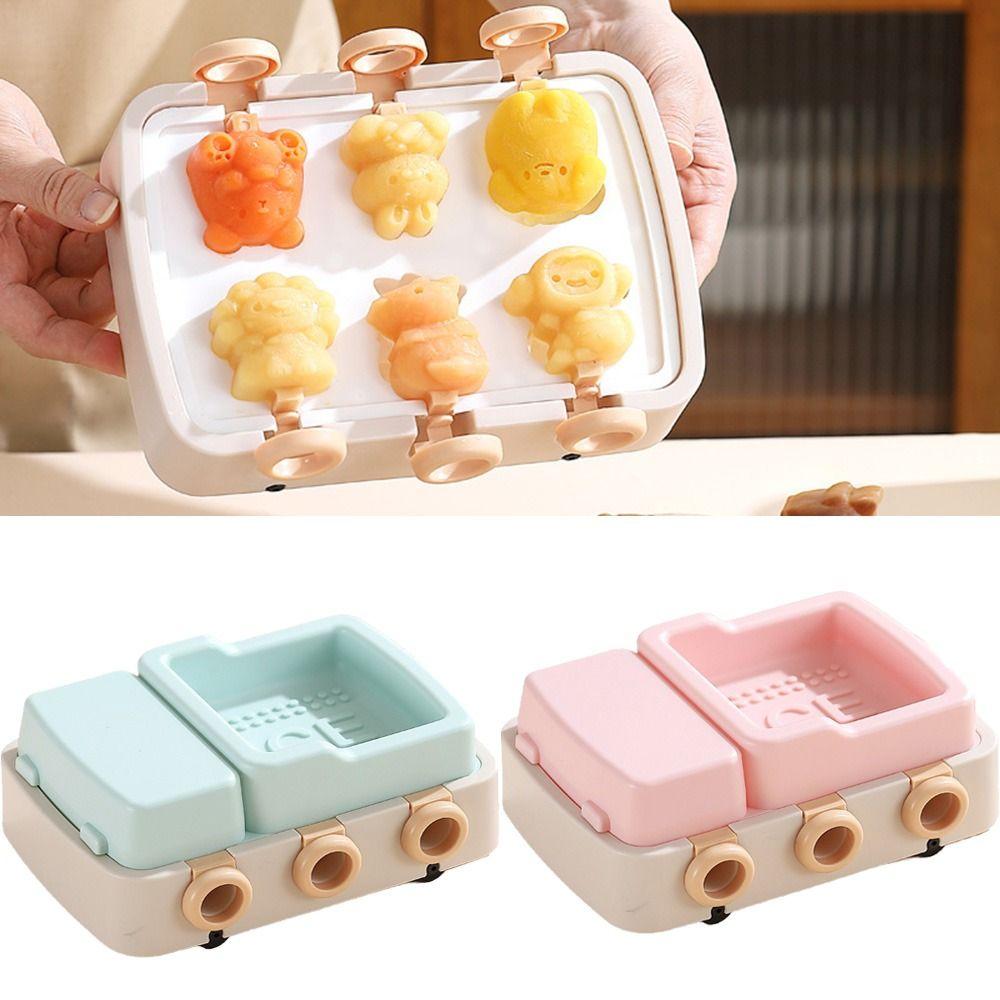 

Cartoon Shape DIY Ice Cream Mold Reusable Popsicle Maker Food Grade Silicone Ice Pop Molds House синій