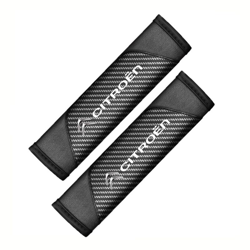 

2/4 pieces of genuine leather carbon fiber car seat belts and car accessories For Citroen C4 C3 C5 C1 C2 Berlingo Celysee Cactus