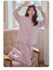 Korean Style Women's Pure Cotton Cartoon Pajama Set with Breast Pads - New 2025 Spring/Autumn Long Sleeve Homewear