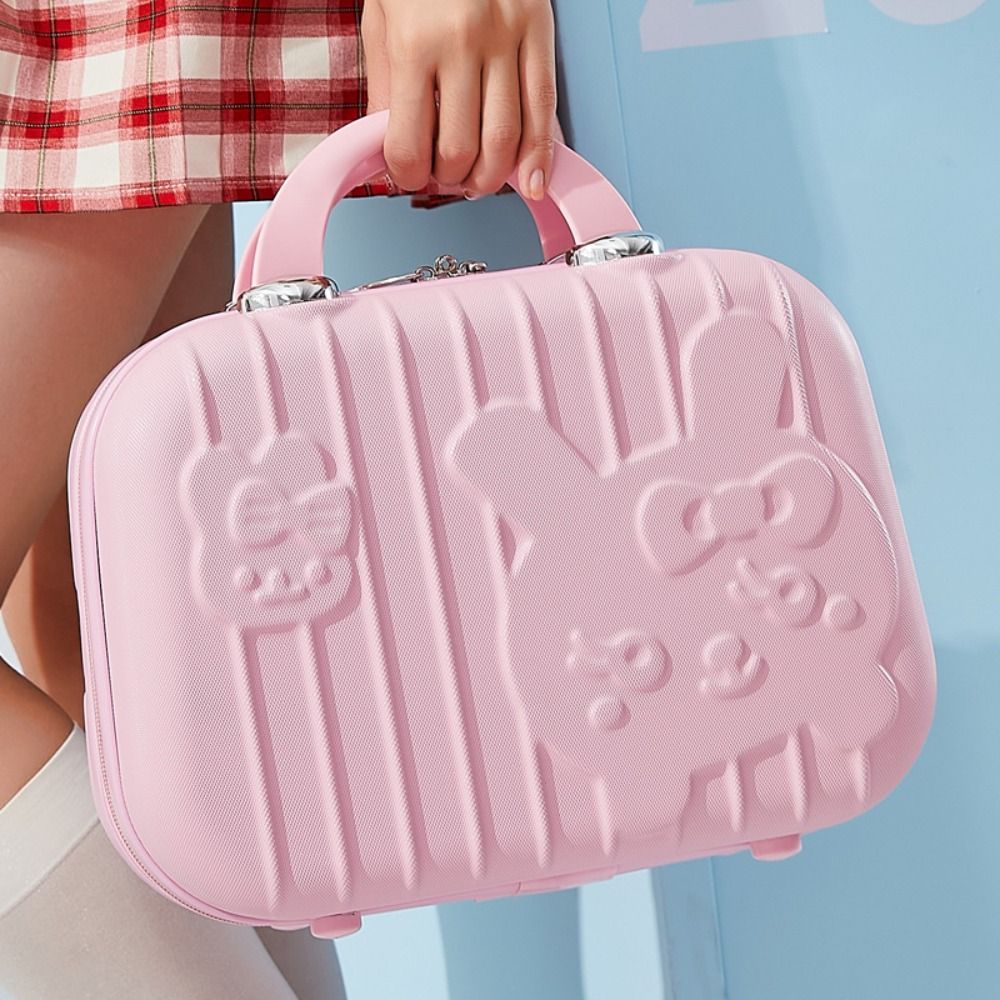 Mini Portable Suitcase Cartoon Small Makeup Box Waterproof Mini Luggage  Ladies