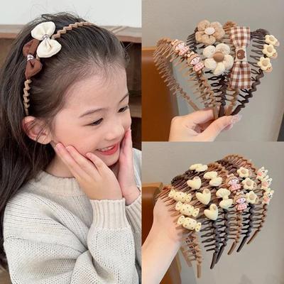 Koreanische Mode Kaffeefarbe Haarspangen Kinder Haarkamm Clip Mädchen Organizer Kopfschmuck Mädchen Kinder Haarschmuck