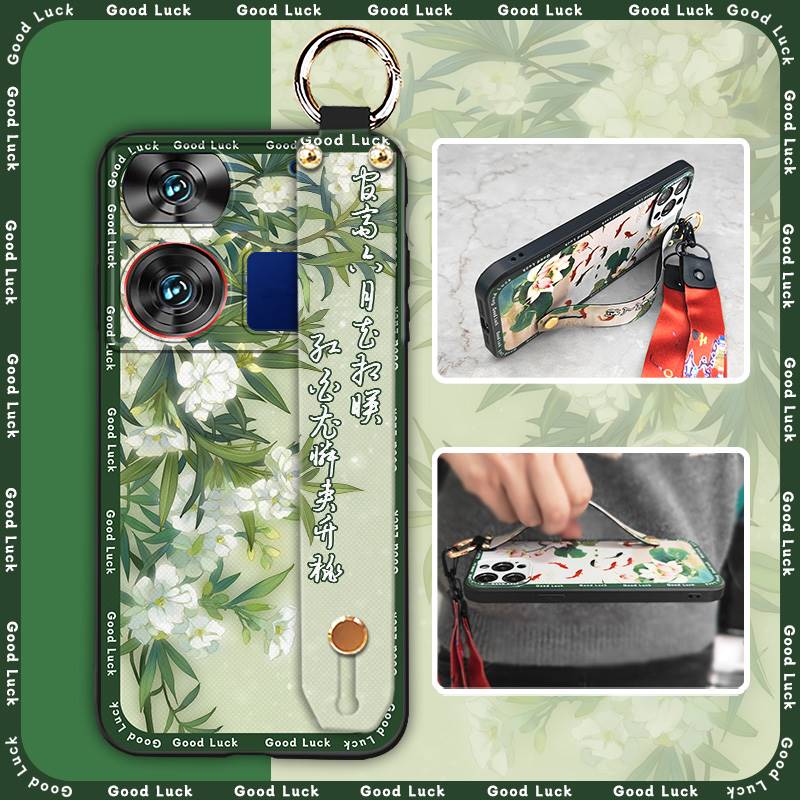 Lanyard Fashion Phone Case For ZTE Nubia Z60 Ultra For Mom Shockproof Protective Anti-knock Kickstand Chinese Style Ring