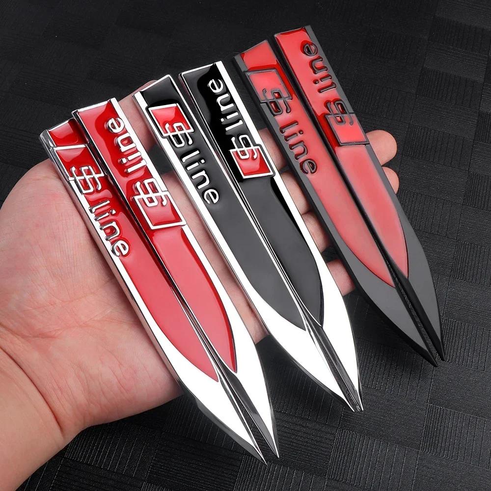 G6 2PCS Car Left Right Wing Side Fender Sticker Auto Emblem Decoration for QQ5 Sline TT A6 C6 A5 A4 B8 B6 A3 A8 A2 A1 Q3 Q5 Q7 RS